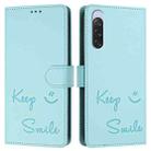For Sony Xperia 10 V 4G Smile Embossing RFID Leather Phone Case(Mint Green) - 3