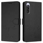 For Sony Xperia 10 V 4G Smile Embossing RFID Leather Phone Case(Black) - 3
