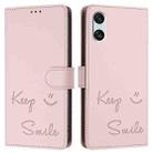 For Sony Xperia 10 VI Smile Embossing RFID Leather Phone Case(Pink) - 3
