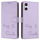For Sony Xperia 10 VI Smile Embossing RFID Leather Phone Case(Light Purple) - 3