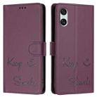 For Sony Xperia 10 VI Smile Embossing RFID Leather Phone Case(Violet) - 3