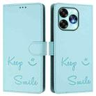 For Umidigi A15 / A15C / A15T Smile Embossing RFID Leather Phone Case(Mint Green) - 3