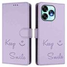 For Umidigi A15 / A15C / A15T Smile Embossing RFID Leather Phone Case(Light Purple) - 3