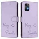 For Umidigi Bison X20 Smile Embossing RFID Leather Phone Case(Light Purple) - 3