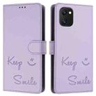 For Umidigi Power 7 / 7S Smile Embossing RFID Leather Phone Case(Light Purple) - 3