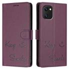 For Umidigi Power 7 / 7S Smile Embossing RFID Leather Phone Case(Violet) - 3