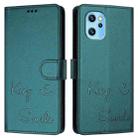 For Umidigi Power 7 Max Smile Embossing RFID Leather Phone Case(Peacock Green) - 3