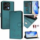 For Umidigi G9 5G Smile Embossing RFID Leather Phone Case(Peacock Green) - 1