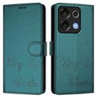 For Umidigi G9 5G Smile Embossing RFID Leather Phone Case(Peacock Green) - 3