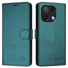 For Umidigi Note 90 Smile Embossing RFID Leather Phone Case(Peacock Green) - 3