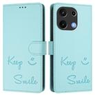 For UMIDIGI Note 100 Smile Embossing RFID Leather Phone Case(Mint Green) - 2
