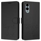 For Fujitsu Arrows We2 Smile Embossing RFID Leather Phone Case(Black) - 3