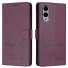 For Fujitsu Arrows We2 Smile Embossing RFID Leather Phone Case(Violet) - 3