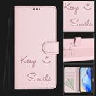 For Fujitsu Arrows We2 Plus Smile Embossing RFID Leather Phone Case(Pink) - 2