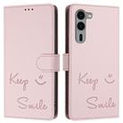 For Fujitsu Arrows We2 Plus Smile Embossing RFID Leather Phone Case(Pink) - 3