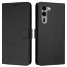 For Fujitsu Arrows We2 Plus Smile Embossing RFID Leather Phone Case(Black) - 3