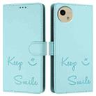 For Sharp Aquos wish4 Smile Embossing RFID Leather Phone Case(Mint Green) - 3