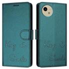 For Sharp Aquos wish4 Smile Embossing RFID Leather Phone Case(Peacock Green) - 3