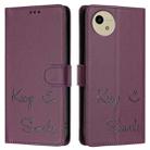 For Sharp Aquos wish4 Smile Embossing RFID Leather Phone Case(Violet) - 3