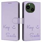 For Sharp Aquos R9 Smile Embossing RFID Leather Phone Case(Light Purple) - 3