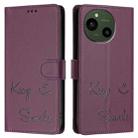 For Sharp Aquos R9 Smile Embossing RFID Leather Phone Case(Violet) - 3