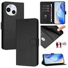 For Sharp Aquos Sense9 Smile Embossing RFID Leather Phone Case(Black) - 1