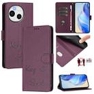 For Sharp Aquos Sense9 Smile Embossing RFID Leather Phone Case(Violet) - 1