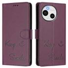 For Sharp Aquos Sense9 Smile Embossing RFID Leather Phone Case(Violet) - 3
