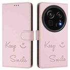 For Sharp Aquos R9 Pro Smile Embossing RFID Leather Phone Case(Pink) - 3