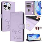 For Sharp Aquos Sense9 Plus Smile Embossing RFID Leather Phone Case(Light Purple) - 1