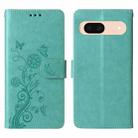 For Google Pixel 8a Embossed Butterfly Flowers Leather Phone Case(Green) - 3