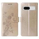 For Google Pixel 7 Pro Embossed Butterfly Flowers Leather Phone Case(Gold) - 3