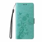 For Google Pixel 9a Embossed Butterfly Flowers Leather Phone Case(Green) - 2