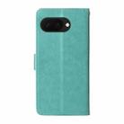 For Google Pixel 9a Embossed Butterfly Flowers Leather Phone Case(Green) - 3