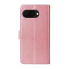 For Google Pixel 9a Embossed Butterfly Flowers Leather Phone Case(Rose Gold) - 3