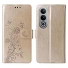 For OnePlus Ace 3V Embossed Butterfly Flowers Leather Phone Case(Gold) - 3