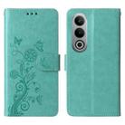 For OnePlus Ace 3V Embossed Butterfly Flowers Leather Phone Case(Green) - 3