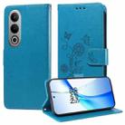 For OnePlus Ace 3V Embossed Butterfly Flowers Leather Phone Case(Blue) - 1