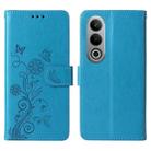 For OnePlus Ace 3V Embossed Butterfly Flowers Leather Phone Case(Blue) - 3