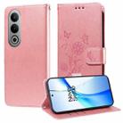 For OnePlus Ace 3V Embossed Butterfly Flowers Leather Phone Case(Rose Gold) - 1