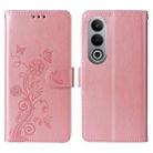 For OnePlus Ace 3V Embossed Butterfly Flowers Leather Phone Case(Rose Gold) - 3