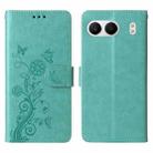 For OnePlus Nord 4 5G Embossed Butterfly Flowers Leather Phone Case(Green) - 3