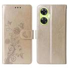 For OnePlus Nord CE 3 Lite / Nord N30 Embossed Butterfly Flowers Leather Phone Case(Gold) - 3