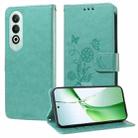 For OnePlus Nord CE 4 5G Embossed Butterfly Flowers Leather Phone Case(Green) - 1