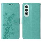 For OnePlus Nord CE 4 5G Embossed Butterfly Flowers Leather Phone Case(Green) - 3