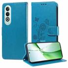 For OnePlus Nord CE 4 5G Embossed Butterfly Flowers Leather Phone Case(Blue) - 1