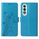 For OnePlus Nord CE 4 5G Embossed Butterfly Flowers Leather Phone Case(Blue) - 3