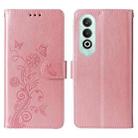 For OnePlus Nord CE 4 5G Embossed Butterfly Flowers Leather Phone Case(Rose Gold) - 3