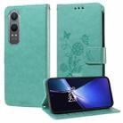 For OnePlus Nord CE 4 Lite Embossed Butterfly Flowers Leather Phone Case(Green) - 1