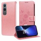 For OnePlus Nord CE 4 Lite Embossed Butterfly Flowers Leather Phone Case(Rose Gold) - 1